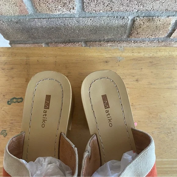 Anthropologie Matiko Womens Size 8 Wooden Mules Multicolor Slide Clog Sandals - Picture 7 of 13